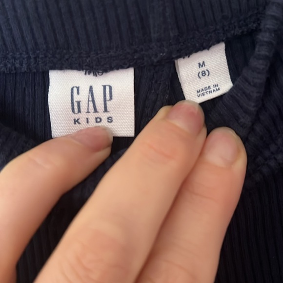 Navy Ribbed Flared Pants - Picture 5 of 5